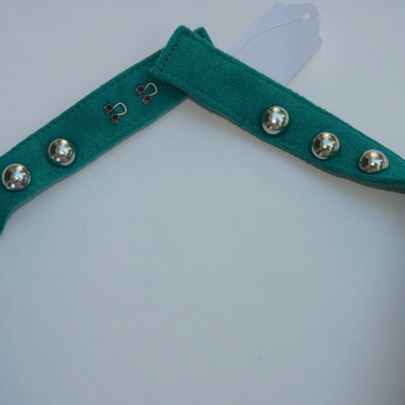 NWT X by NBD Nomi Green Suede Studded Halter Mini Dress Open Back Fringe Size XS - Picture 12 of 12